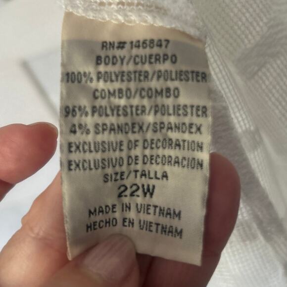 MAYA BROOKE NWT Duster Windowpane Sheer Mesh Open Duster Jacket White 22W - Picture 5 of 6